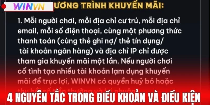 4 nguyên tắc trong điều khoản và điều kiện