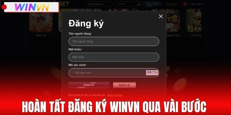 Hoàn tất đăng ký WINVN qua vài bước