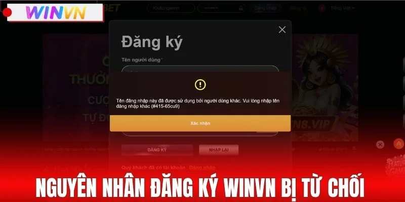Nguyên nhân đăng ký WINVN bị từ chối