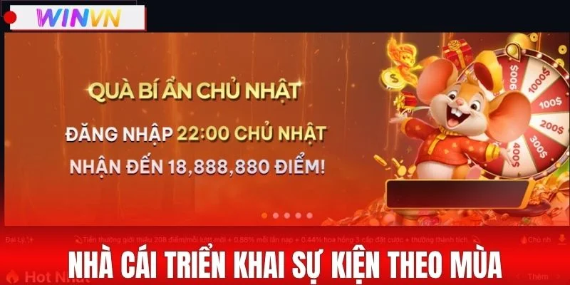 Nhà cái thường xuyên triển khai sự kiện theo mùa