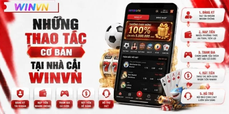 Những thao tác cơ bản tại nhà cái WINVN